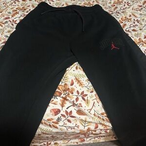 Jordan Black Sweatpants with Red Jumpman Accent